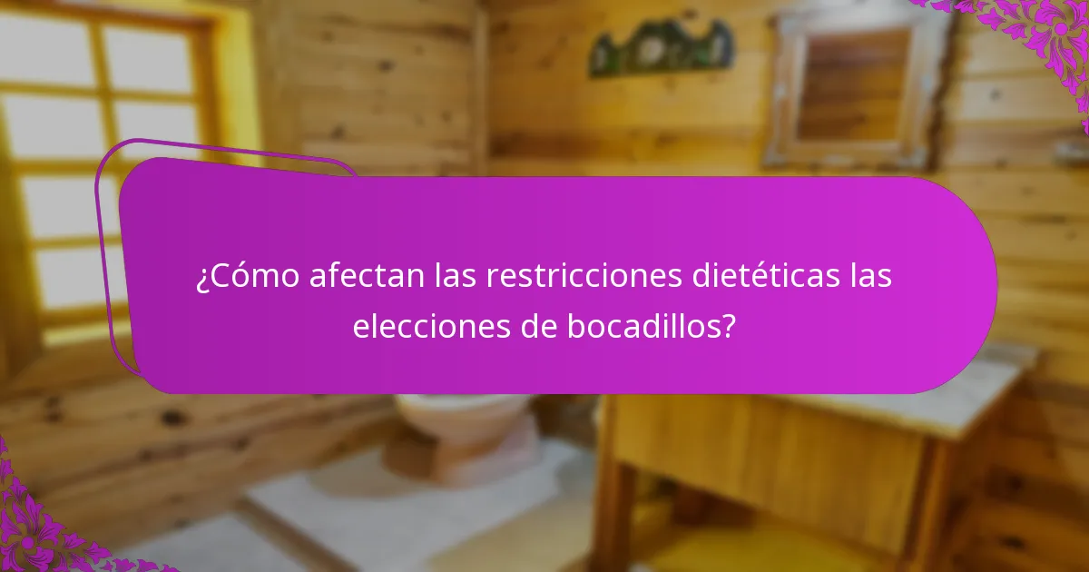 ¿Cómo afectan las restricciones dietéticas las elecciones de bocadillos?