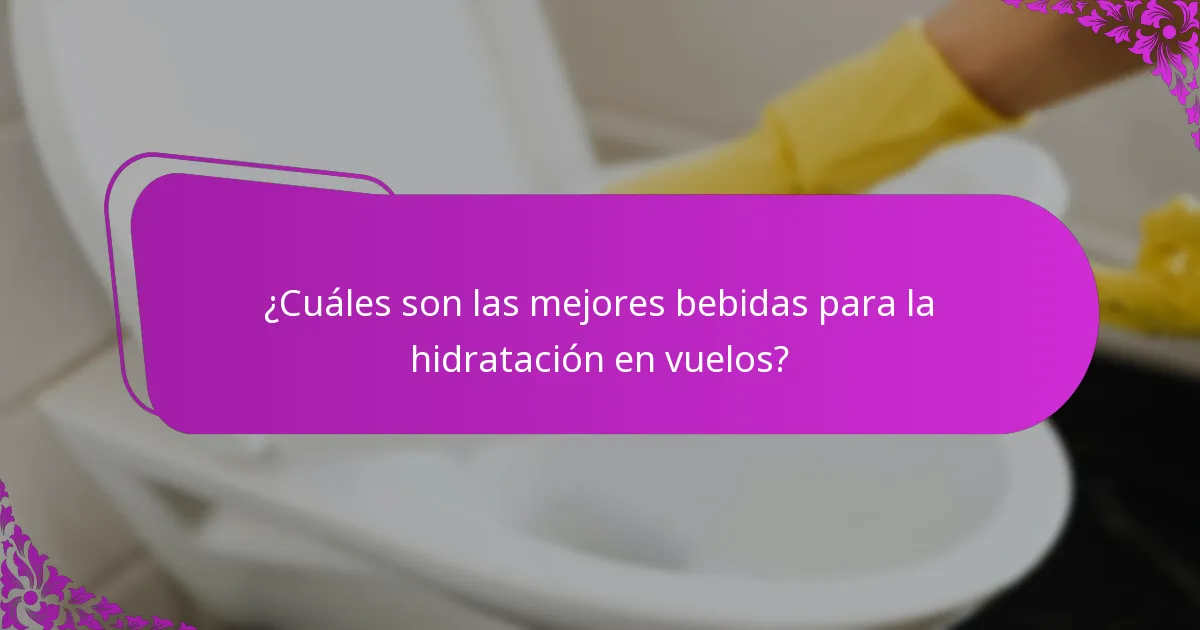¿Cuáles son las mejores bebidas para la hidratación en vuelos?