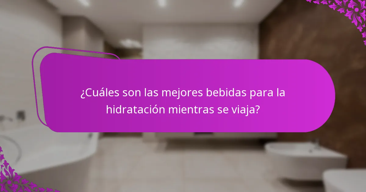 ¿Cuáles son las mejores bebidas para la hidratación mientras se viaja?