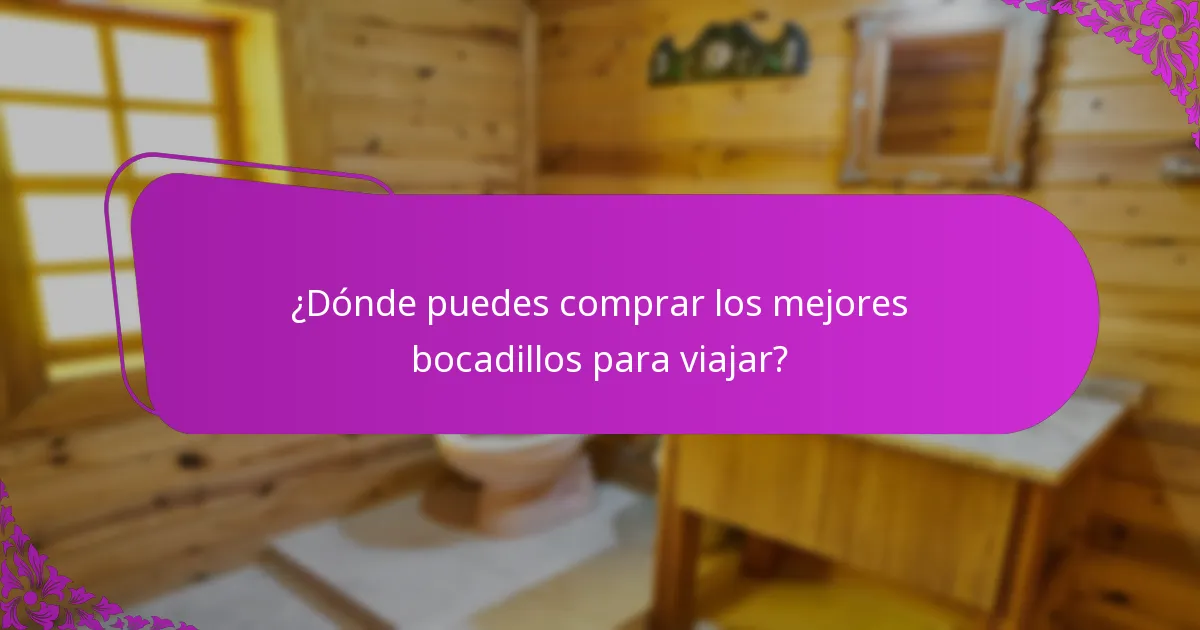 ¿Dónde puedes comprar los mejores bocadillos para viajar?