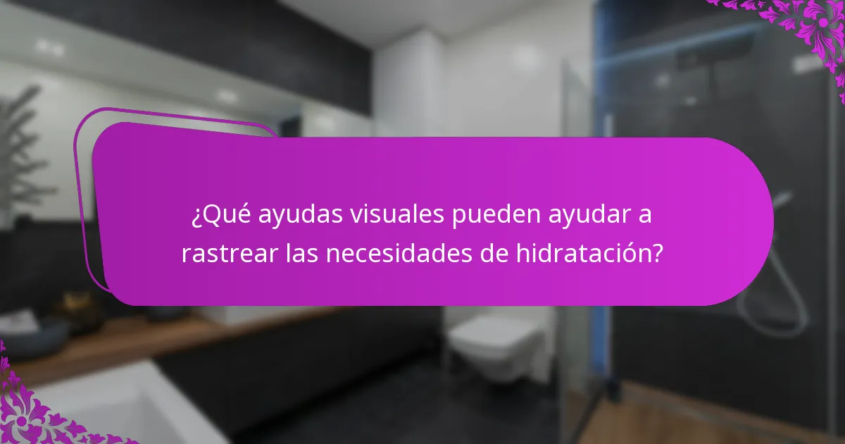 ¿Qué ayudas visuales pueden ayudar a rastrear las necesidades de hidratación?